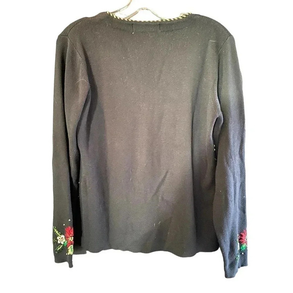 Kikit Women's Beaded Sequin Knit Cardigan Ugly Christmas Sweater Size Small‎ - Picture 6 of 6